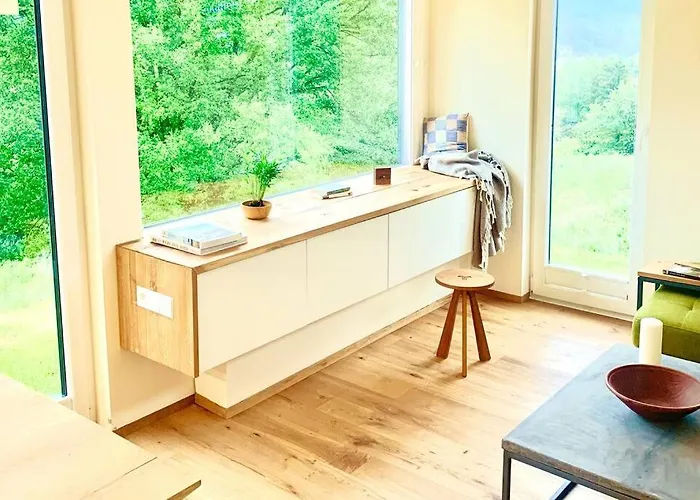 Tinyhouse Minimalus Panorama Schlafloft Im Gruenen